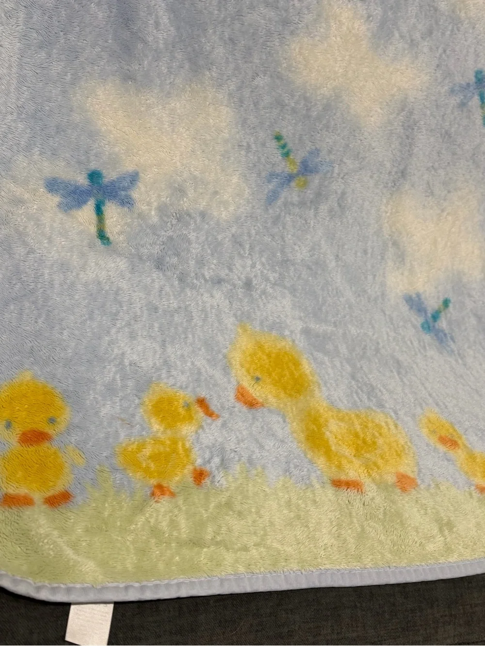 Vintage Soft Duckling Plush Throw Blanket by Carters